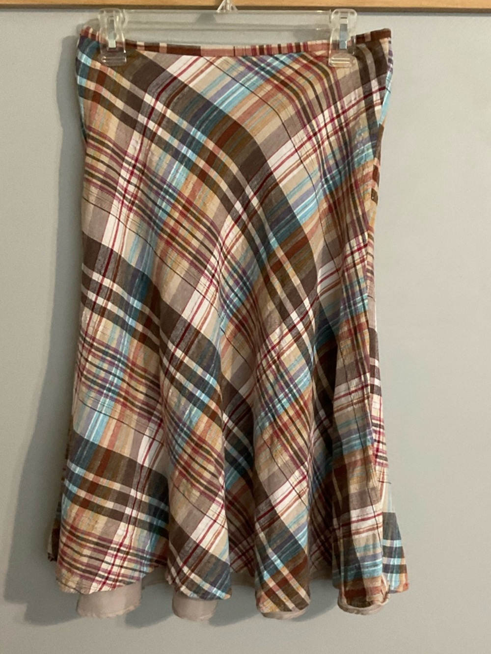 Christopher & Banks Plaid A-Line Skirt with Beige Underskirt Medium - Picture 4 of 8